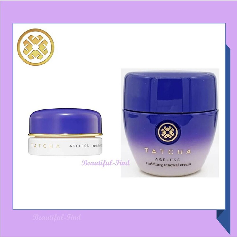 Tatcha Ageless Enriching Renewal Cream 1.86oz & Eye Cream 0.5oz Bundle New